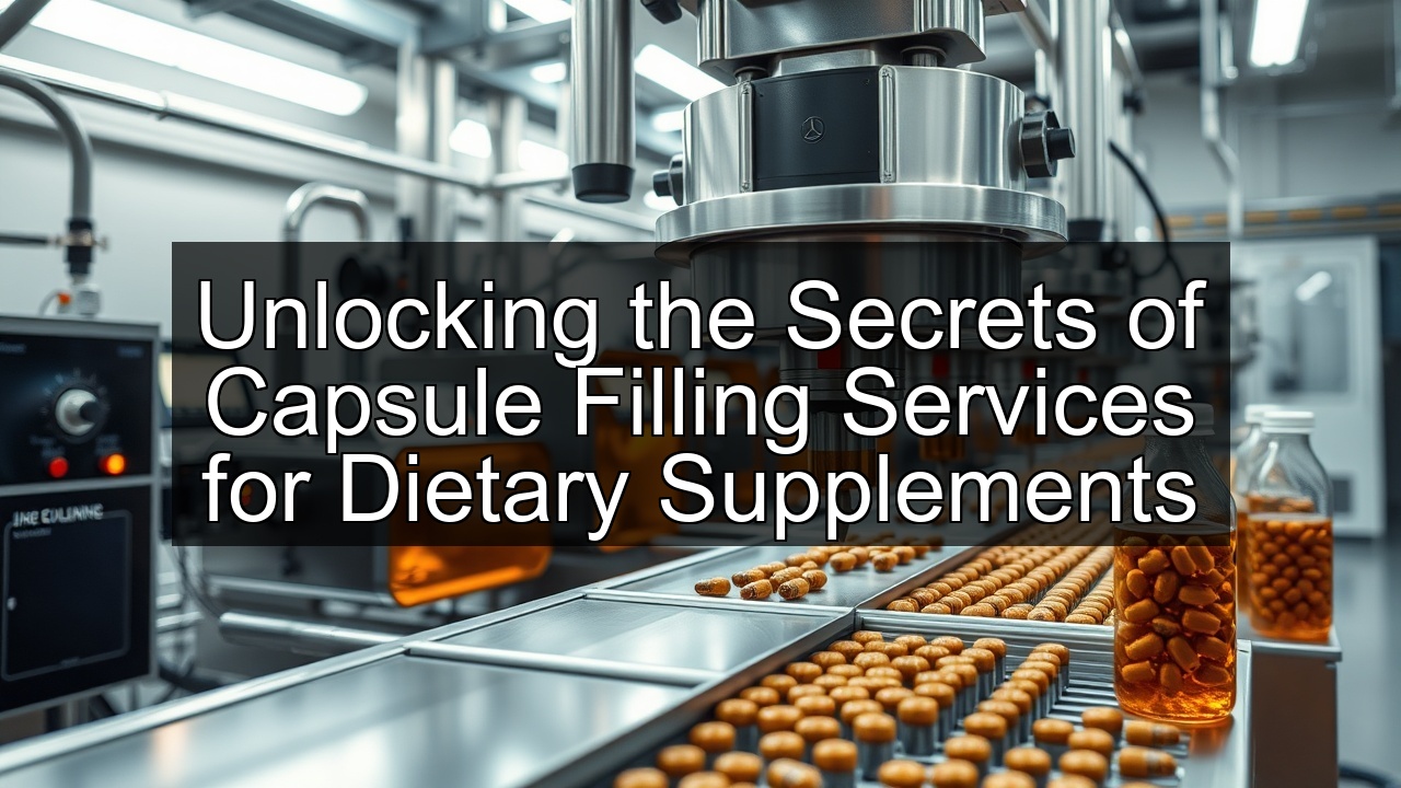 dietary supplements capsule filling solutions pill filling service packaging